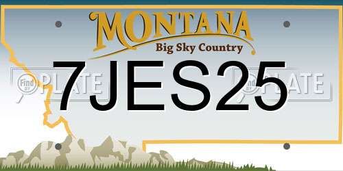 7JES25 Montana License Plate