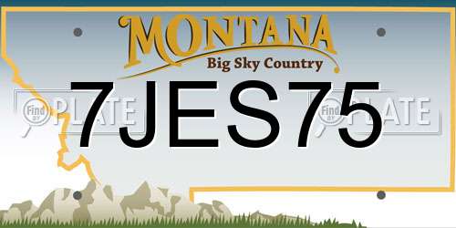 7JES75 Montana License Plate