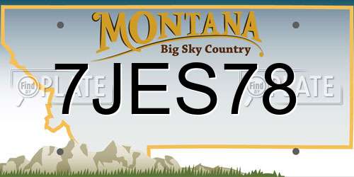 7JES78 Montana License Plate