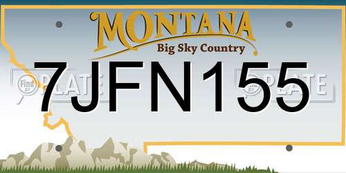 7JFN155 Montana License Plate
