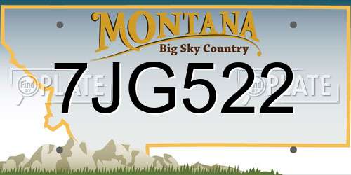 7JG522 Montana License Plate