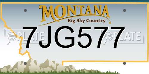 7JG577 Montana License Plate