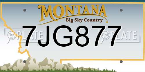 7JG877 Montana License Plate