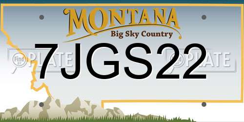 7JGS22 Montana License Plate