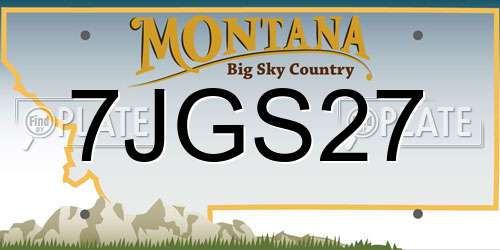 7JGS27 Montana License Plate