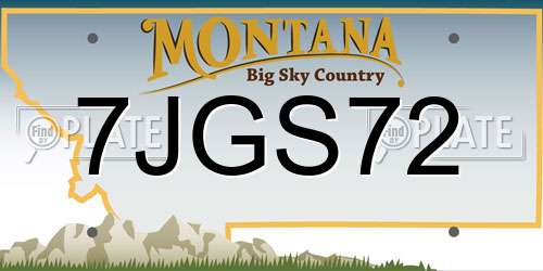 7JGS72 Montana License Plate