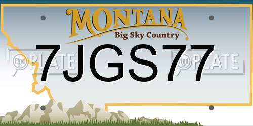 7JGS77 Montana License Plate