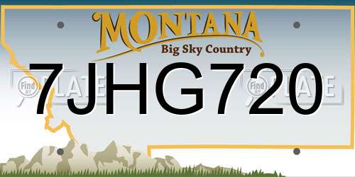 7JHG720 Montana License Plate