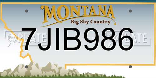 7JIB986 Montana License Plate