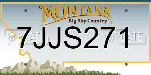 7JJS271 Montana License Plate
