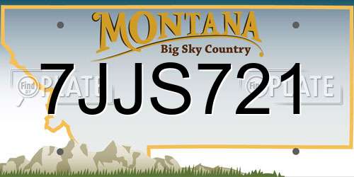 7JJS721 Montana License Plate