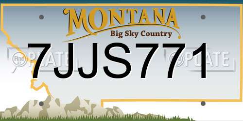 7JJS771 Montana License Plate