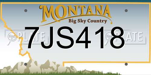 7JS418 Montana License Plate