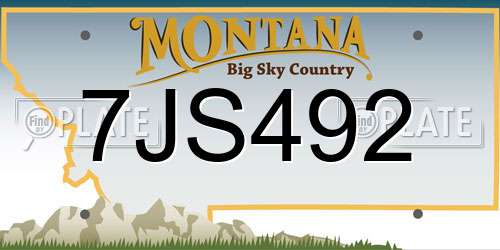 7JS492 Montana License Plate
