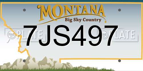7JS497 Montana License Plate