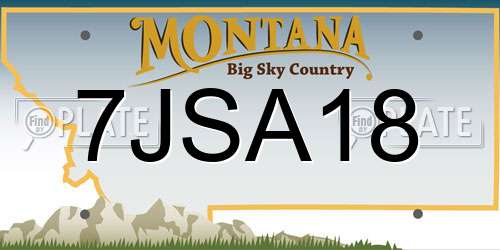 7JSA18 Montana License Plate