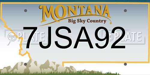 7JSA92 Montana License Plate