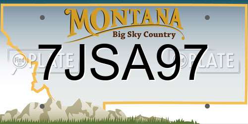 7JSA97 Montana License Plate