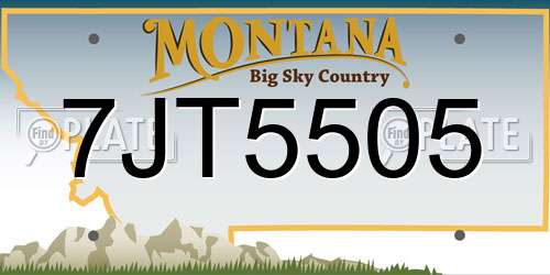 7JT5505 Montana License Plate