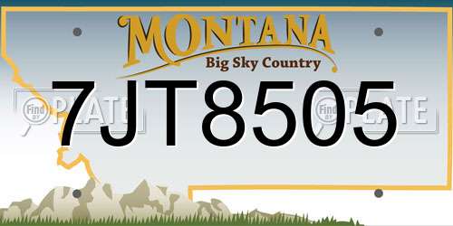 7JT8505 Montana License Plate