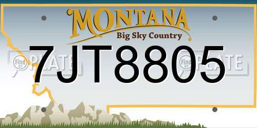 7JT8805 Montana License Plate