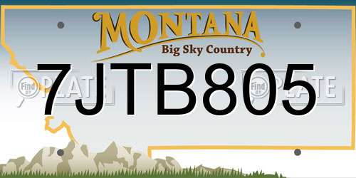 7JTB805 Montana License Plate