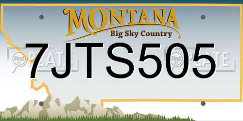 7JTS505 Montana License Plate