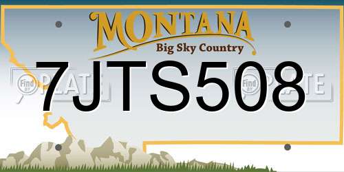 7JTS508 Montana License Plate