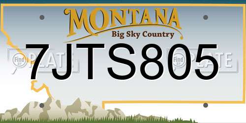 7JTS805 Montana License Plate