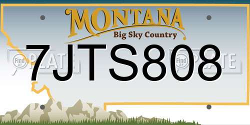 7JTS808 Montana License Plate