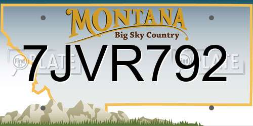 7JVR792 Montana License Plate