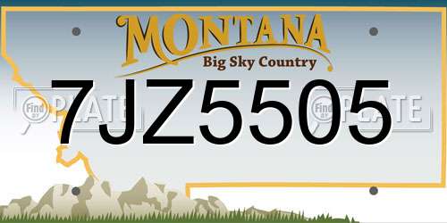7JZ5505 Montana License Plate