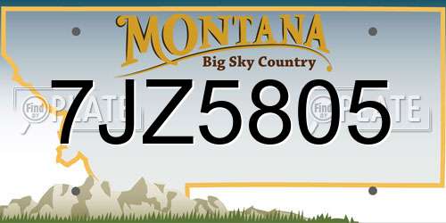 7JZ5805 Montana License Plate