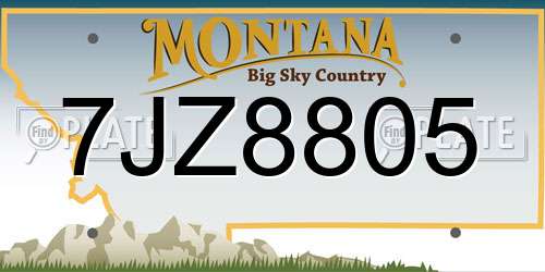 7JZ8805 Montana License Plate