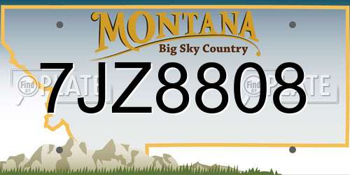 7JZ8808 Montana License Plate