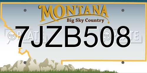 7JZB508 Montana License Plate