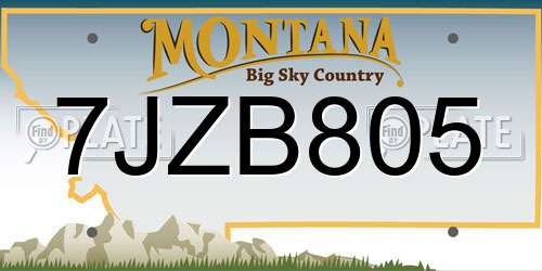 7JZB805 Montana License Plate