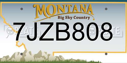 7JZB808 Montana License Plate