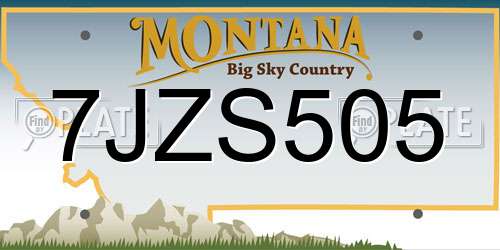 7JZS505 Montana License Plate