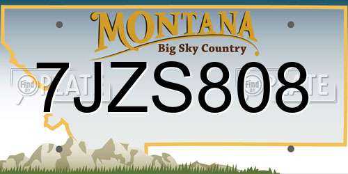 7JZS808 Montana License Plate