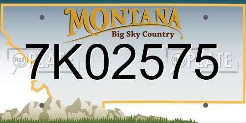 7K02575 Montana License Plate