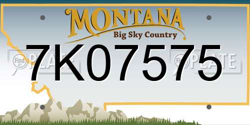 7K07575 Montana License Plate