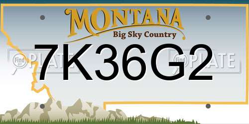 7K36G2 Montana License Plate