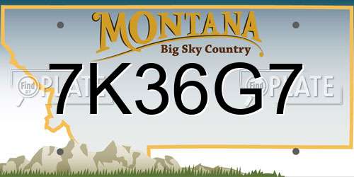 7K36G7 Montana License Plate