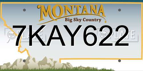 7KAY622 Montana License Plate