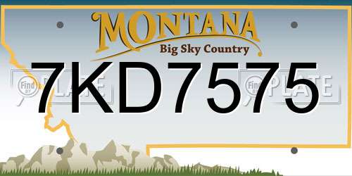 7KD7575 Montana License Plate
