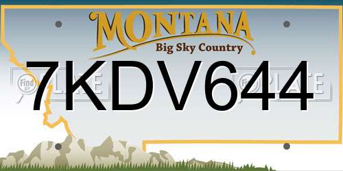 7KDV644 Montana License Plate