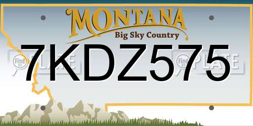 7KDZ575 Montana License Plate