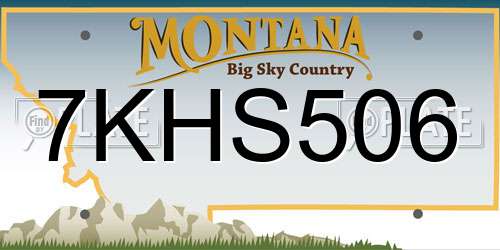 7KHS506 Montana License Plate
