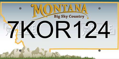 7KOR124 Montana License Plate